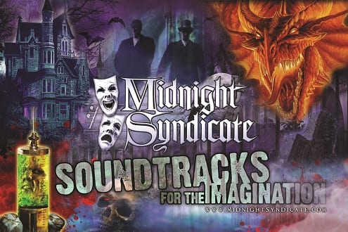 Midnight Syndicate Soundtracks for the Imagination Midnight Syndicate promotional postcard - Gothic Horror Instrumental Music, Halloween Music, Fantasy Roleplaying Game Soundtracks