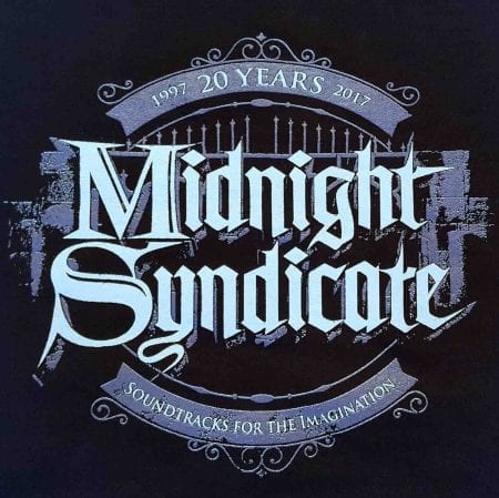 Midnight Syndicate Halloween Music 20th Anniversary logo in purple